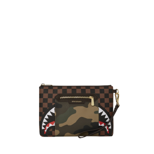 EXTERIOR GOLD ZIP POCKET SHARKS IN PARIS CROSSOVER CLUTCH
